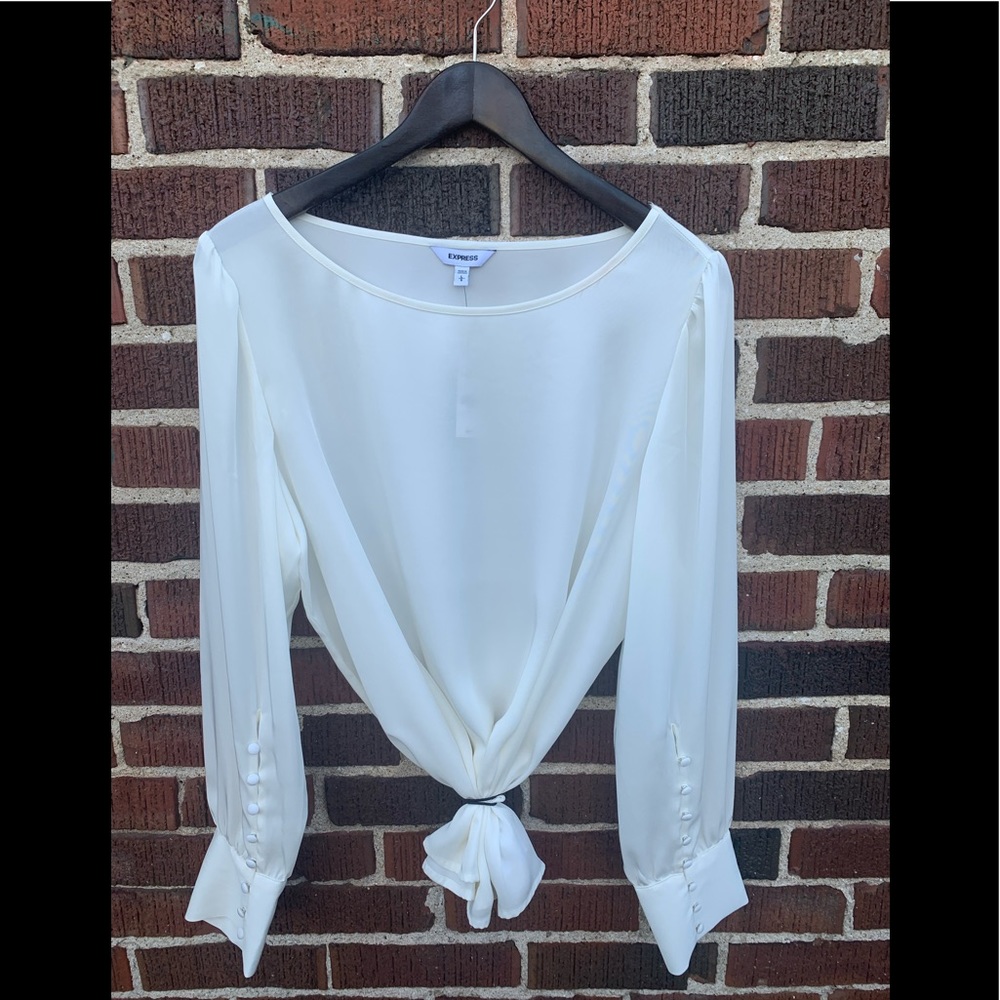 Express white silk blouse. New with Tags! Never worn.